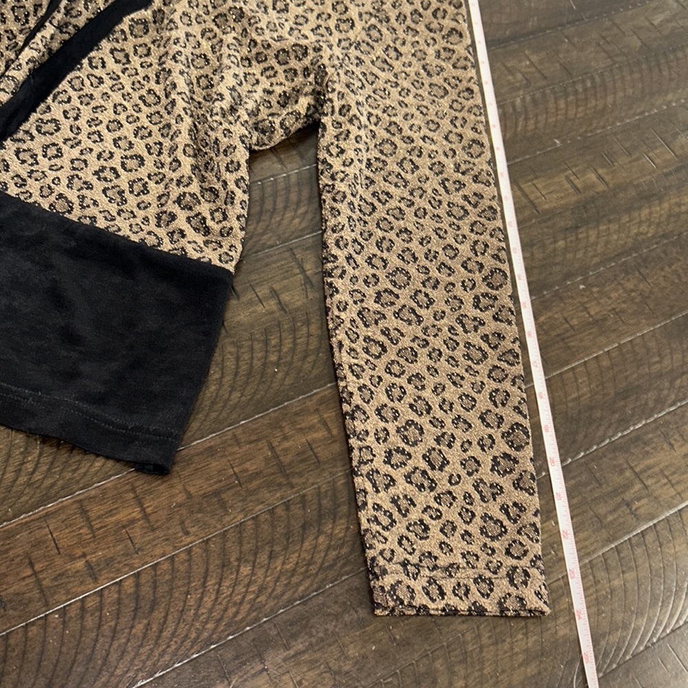 Nina Piccalino Leopard 2 in 1 luxury long sleeve cheetah print tanks w cardigan - Picture 14 of 16